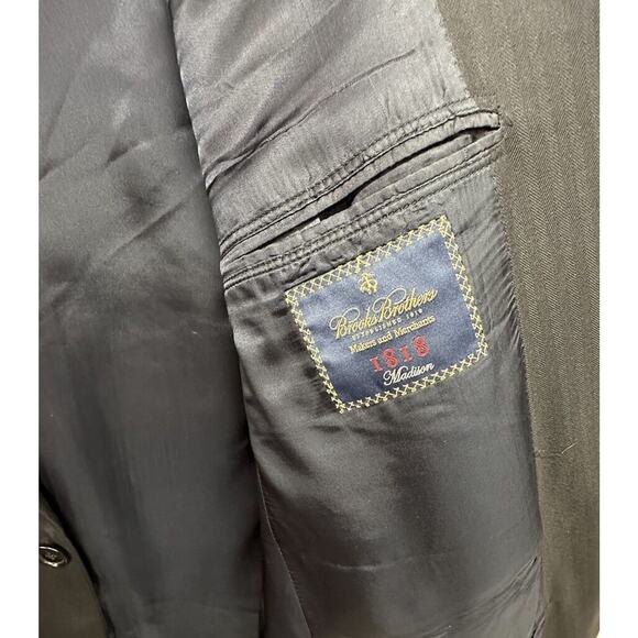Brooks Brothers Jacket 43 R Navy SaxXon Wool Striped Madison 1818 Sport Coat USA - Picture 7 of 11